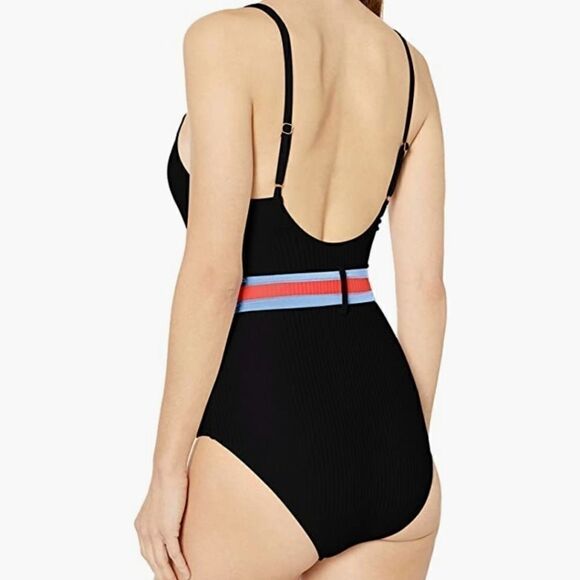 Jessica simpson ribbed belted one piece swimsuit - Picture 3 of 14